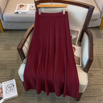 Suknja A-linije, srednje duljine, mikroelastična, viskozna 95%+, Zima 2025