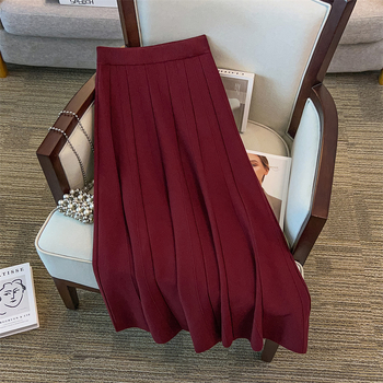 Suknja A-linije, srednje duljine, mikroelastična, viskozna 95%+, Zima 2025