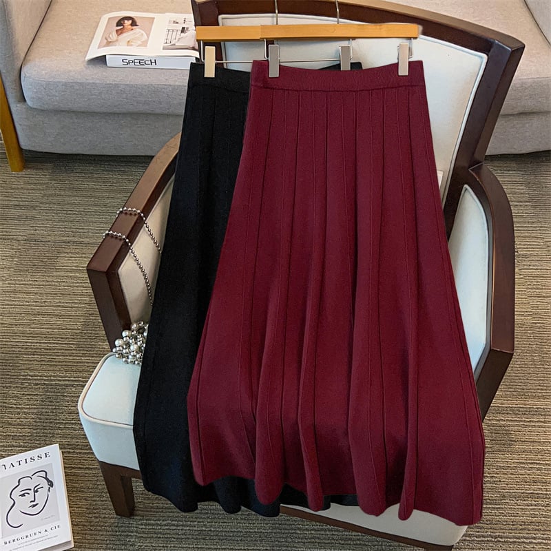 Suknja A-linije, srednje duljine, mikroelastična, viskozna 95%+, Zima 2025