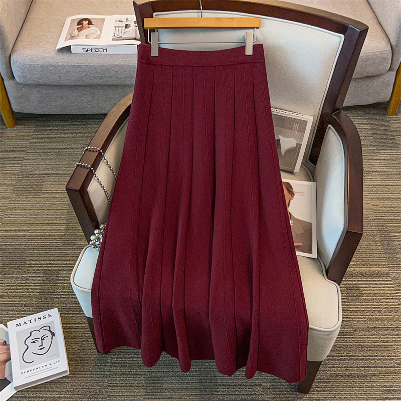 Suknja A-linije, srednje duljine, mikroelastična, viskozna 95%+, Zima 2025