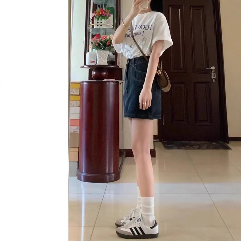 Traper suknja A-linije, kratka, jednobojna, pamuk 50–70%