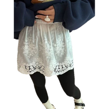 Sukňa s vysokým pásom, štíhla silueta, žakardová výšivka s čipkou, polyester, rastlinný vzor