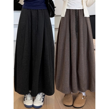 A-linijska midi suknja, poliester tkanina, jesensko 2025 izdanje, za žene