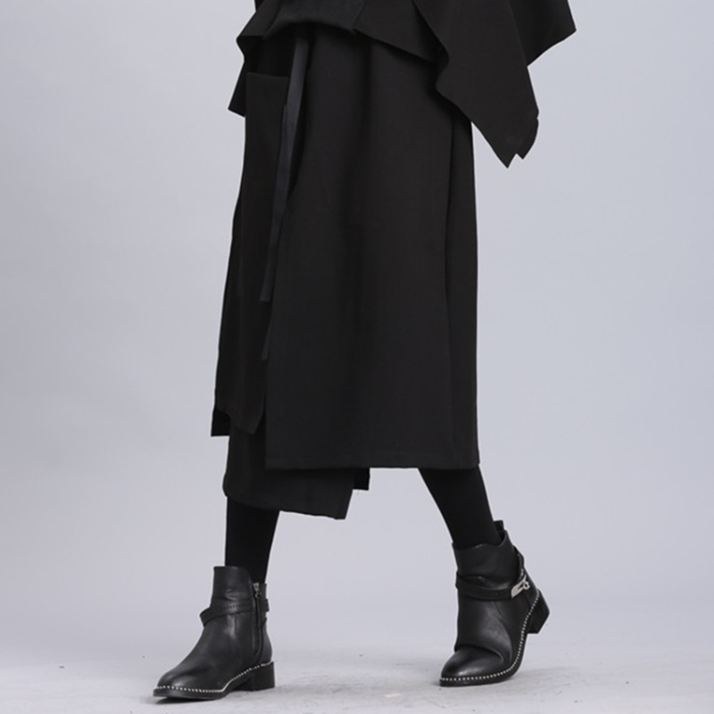 Nepravilna midi suknja s visokim strukom i bočnom vezicom, dvostruki sloj pamuka i najlona