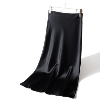 Suknja A-linije srednje duljine, acetatni satenski materijal, gradski stil, sadržaj acetatnih vlakana 70–80%