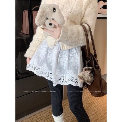 Φούστα Α γραμμής με στρωματοποιημένο σχέδιο που καλύπτει τους γοφούς - Πολυεστέρας με Σπαντέξ, χωρίς σιδέρωμα, μικροελαστική