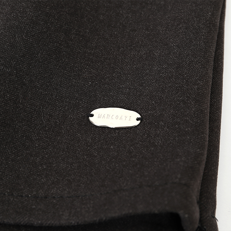 Vunena mini suknja s hip krojem, jednobojni uzorak, Mercerizirana izrada, Zima 2024