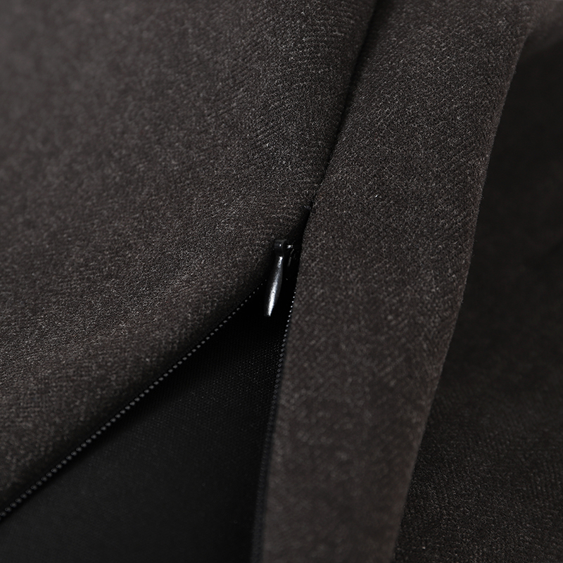 Vunena mini suknja s hip krojem, jednobojni uzorak, Mercerizirana izrada, Zima 2024