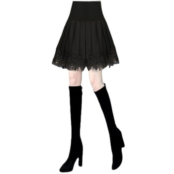 Plisirana kratka suknja visokog struka, mrežasta poliester tkanina, A-linijski kroj