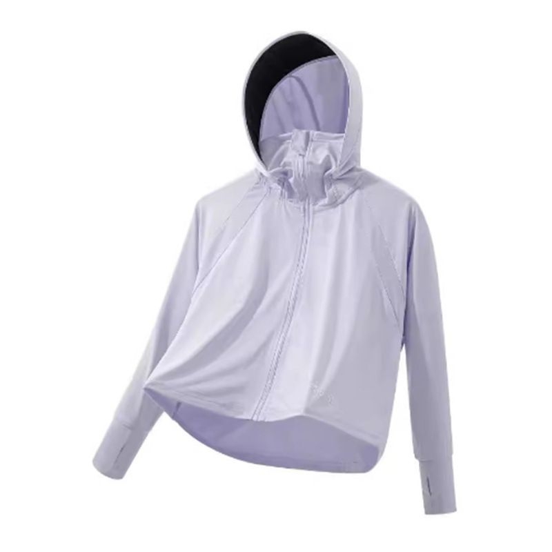 Női napsugárvédő felső, 2025 nyár, kapucnival, egyenes szabás, hosszú ujjú, poliészter 80-90%, UPF50+
