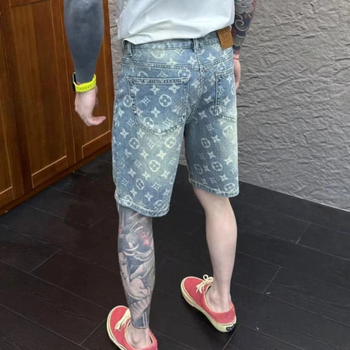 Muške kratke hlače od poliestera s laserski ugraviranim cvjetnim uzorkom, opuštena silueta, mikro-elastičnost, ljeto 2025