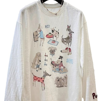 Női UV-védelmet nyújtó hosszú ujjú felső, laza szabás, geometriai mintázat (UPF30+, közepes hossz 65–80 cm)