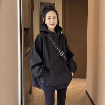 Napsugárvédő kapucnis dzseki, laza szabás, hosszú ujjak, koreai stílus, UPF30+