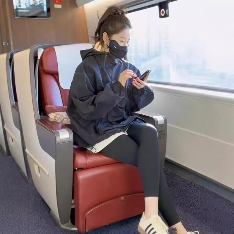 Napsugárvédő kapucnis dzseki, laza szabás, hosszú ujjak, koreai stílus, UPF30+