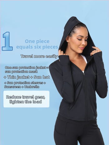 Moteriška UV apsaugos striukė UPF50+, plona kvėpuojanti su užtrauktuku, poliesteris su elastanu, ilgos rankovės