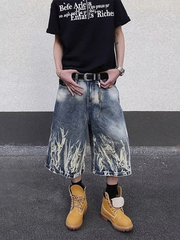 Muške denim Capri šorceve, mikroelastični, ravni kroj, 50-70% pamuk, ljeto 2025