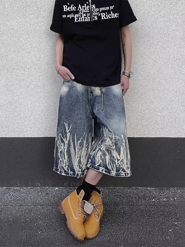 Muške denim Capri šorceve, mikroelastični, ravni kroj, 50-70% pamuk, ljeto 2025