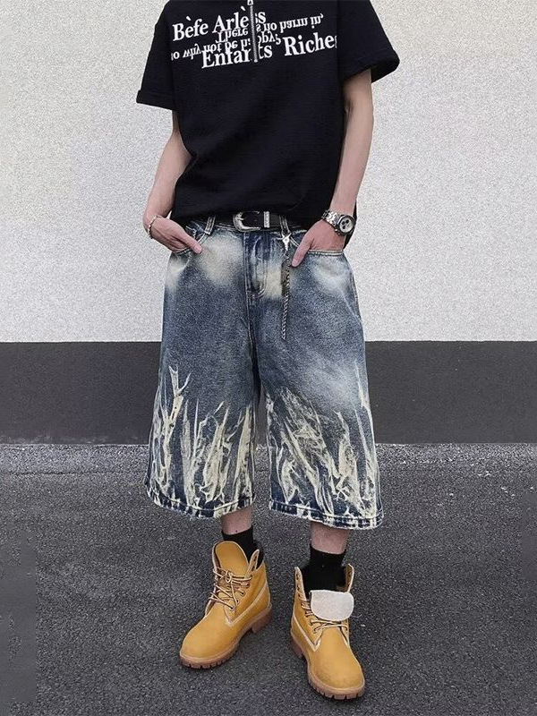 Muške denim Capri šorceve, mikroelastični, ravni kroj, 50-70% pamuk, ljeto 2025