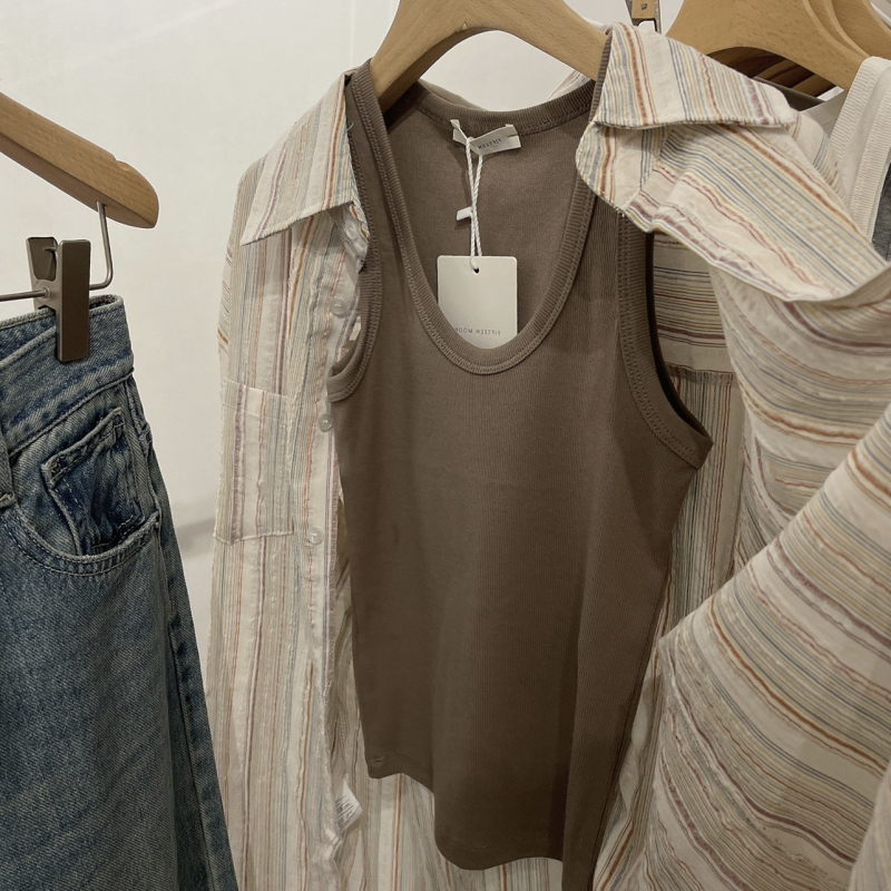 Csíkos ing, japán-koreai laza stílus, hosszú ujjú, cipzár, poliészter