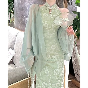 Női ujj nélküli napvédő kardigán virágmintás, könnyű poliészter anyag, laza szabás, pulóver stílus