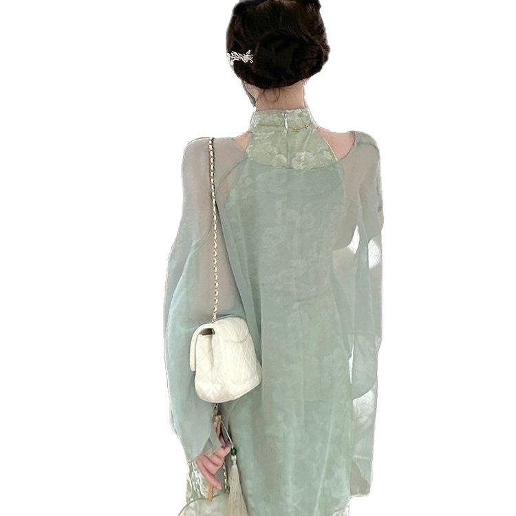 Női ujj nélküli napvédő kardigán virágmintás, könnyű poliészter anyag, laza szabás, pulóver stílus