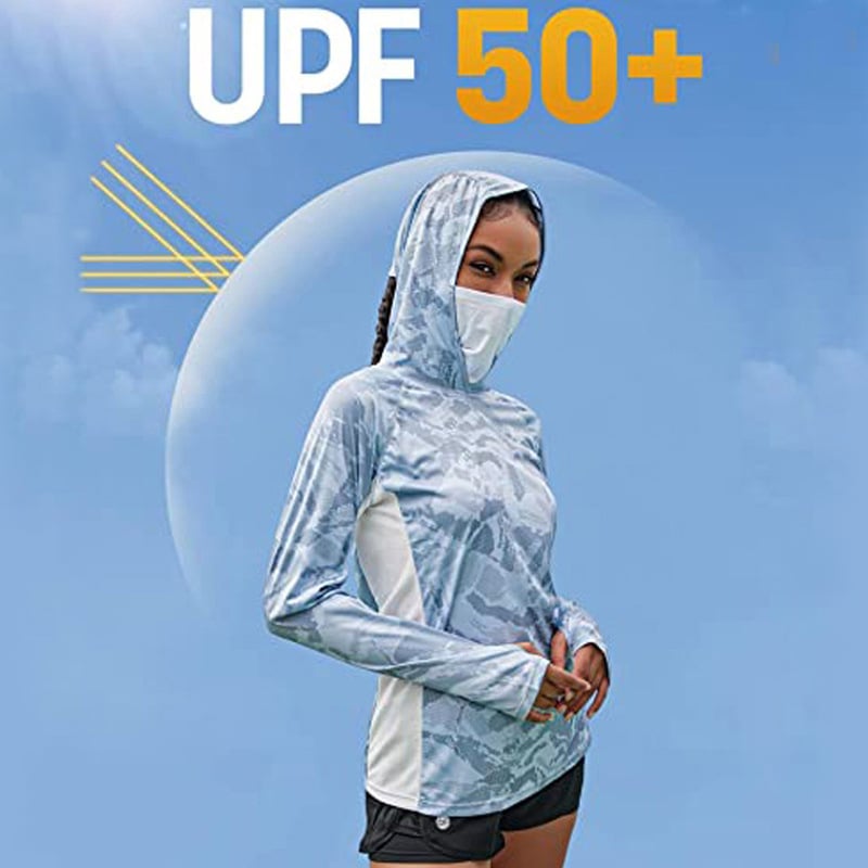 Ženska vanjska jakna s kapuljačom, maskirni uzorak, UV zaštita 50+, brzo-sušeća, prozračna