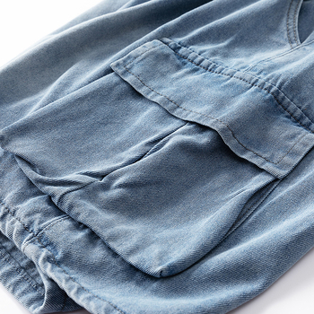 Șort denim pentru bărbați – croială lejeră, tăietură dreaptă, vară, 100% bumbac