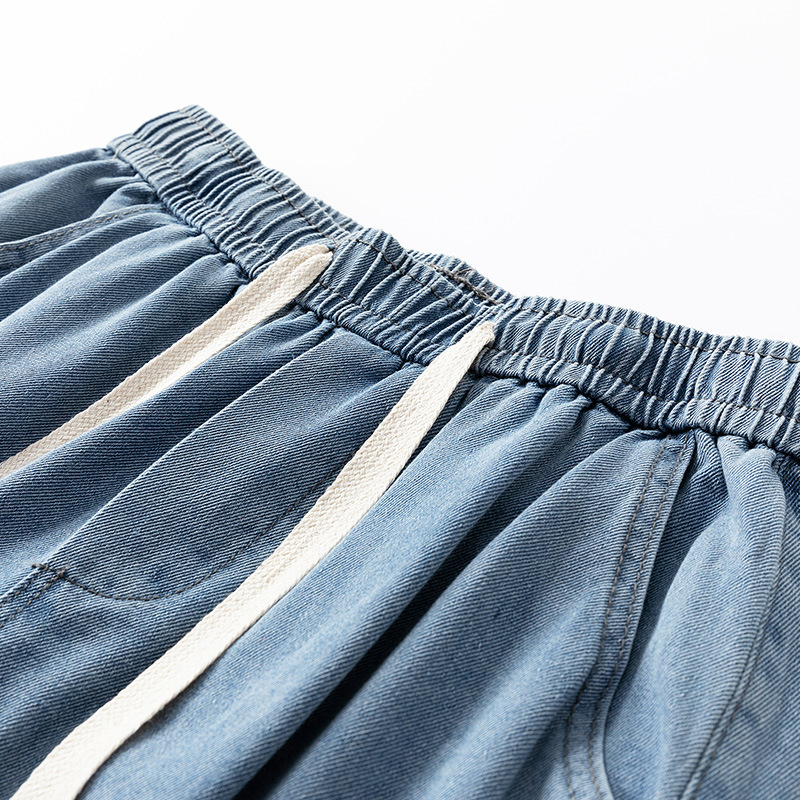 Șort denim pentru bărbați – croială lejeră, tăietură dreaptă, vară, 100% bumbac