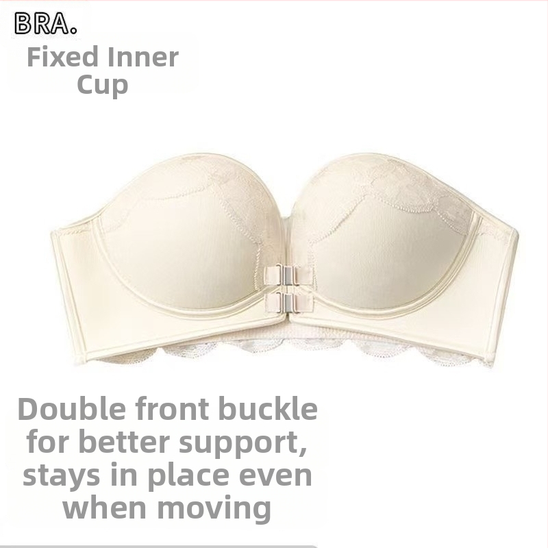 Priekinė užsegimas, be pečių diržų, vamzdelio tipo viršelis, 1/2 puodelio, nailonas, nėriniai, nugara be