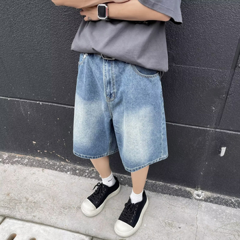 Muške ljetne traper šorceve – opuštena ravna silueta, poluduga dužina, isprano, mikroelastično, 95% pamuk