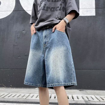 Muške ljetne traper šorceve – opuštena ravna silueta, poluduga dužina, isprano, mikroelastično, 95% pamuk