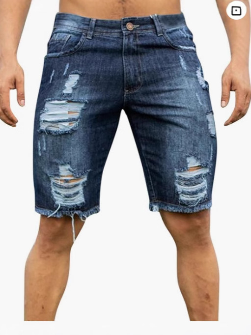 Muške slim-fit traperice s poderanim detaljima, pamuk, ravni kroj, ulični stil, ljetni model