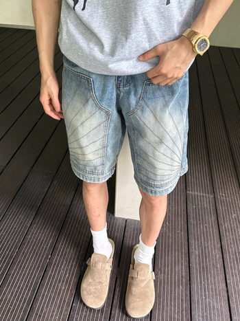 Unisex traperice kratke hlače - vintage oprane, izlizane, ravnog kroja, duljina pet inča, 85% pamuka