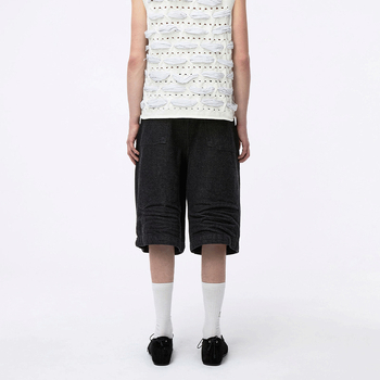 Muške traper šorce kratke hlače, isprani denim, slobodan kroj, dužina do koljena, mikroelastičnost, 85–90% pamuk