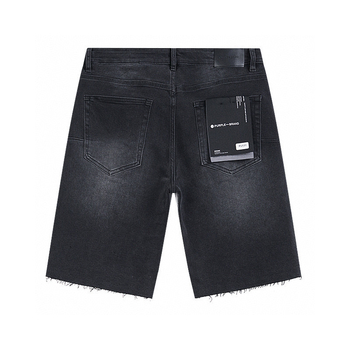 Purple Brand şort denim retro cu rhinestones – streetwear, croială strânsă, talie medie, nasturi la închidere