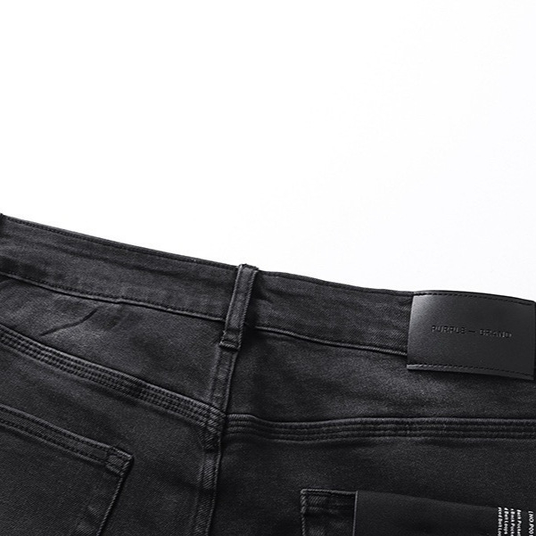 Purple Brand şort denim retro cu rhinestones – streetwear, croială strânsă, talie medie, nasturi la închidere