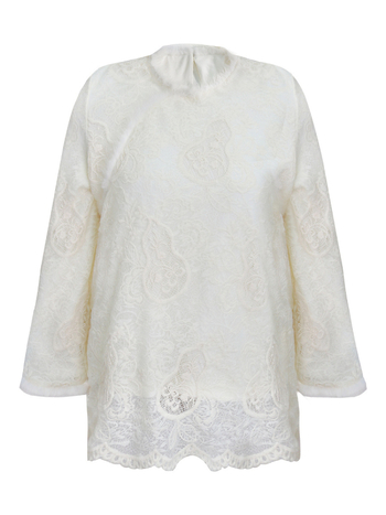 Pulover tricotat cu glugă din bumbac-poliester, model brodat cu plante și flori, croială largă