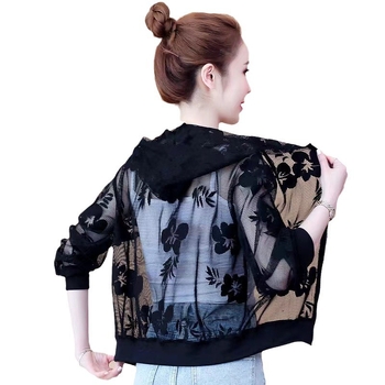 Polüestrist päikesekaitsekapuutsiga kerge kardigan naistele, pikkade varrukatega, lukuga