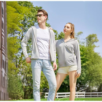 Uniszex UPF50+ dzseki nylonból, UV-védő sportdzseki, légáteresztő, cipzár, 3/4 ujjak, spandek <30%