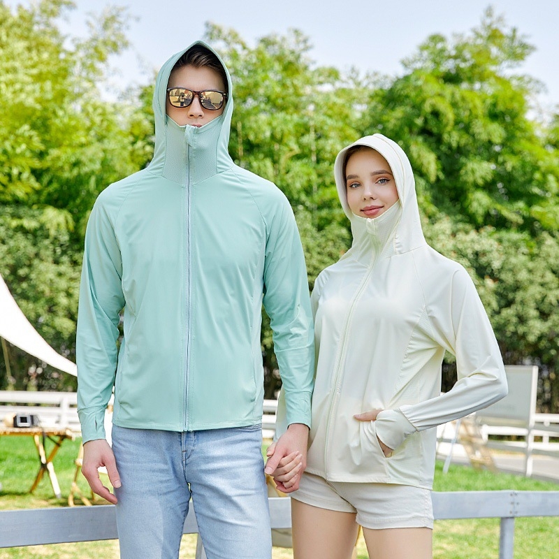 Uniszex UPF50+ dzseki nylonból, UV-védő sportdzseki, légáteresztő, cipzár, 3/4 ujjak, spandek <30%