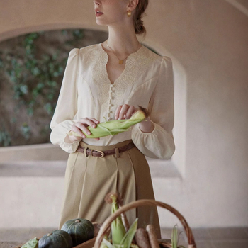 Chenille hímzett kardigán 3D mintával, V-nyakú, palotastílusú nőknek