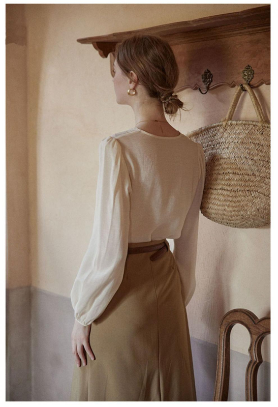 Chenille hímzett kardigán 3D mintával, V-nyakú, palotastílusú nőknek