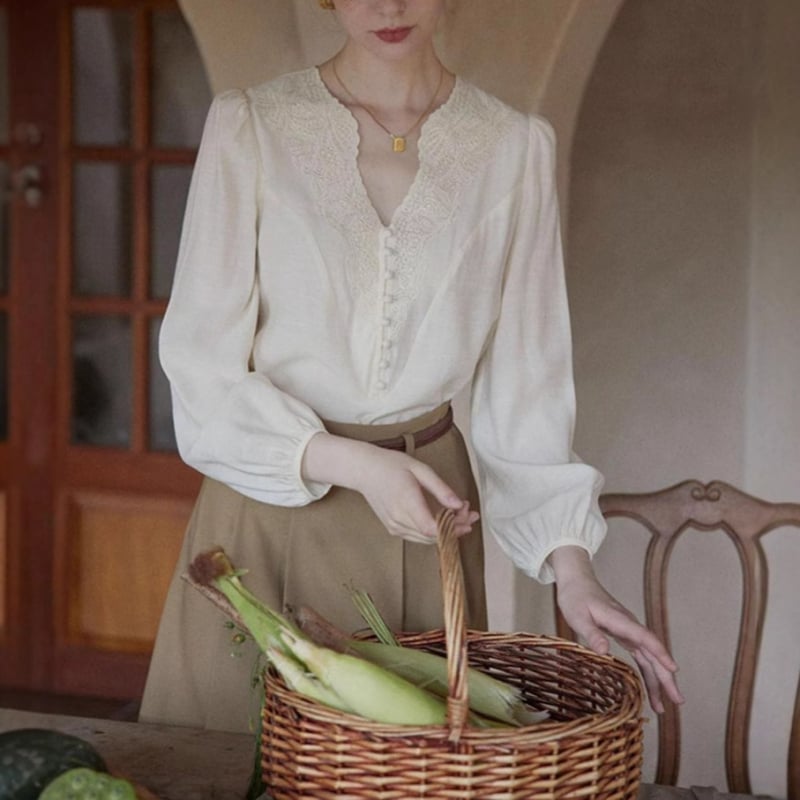 Chenille hímzett kardigán 3D mintával, V-nyakú, palotastílusú nőknek