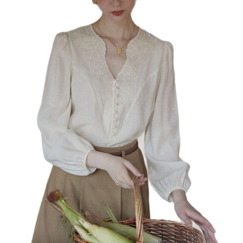 Chenille hímzett kardigán 3D mintával, V-nyakú, palotastílusú nőknek