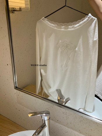 Tricou cu mâneci lungi, croială lejeră, guler înclinat, culoare solidă, stil casual japanez-coreean