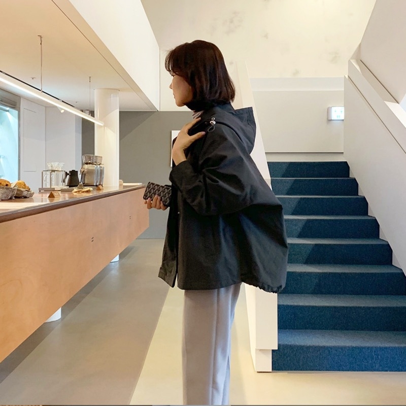 Kabát chenille anyagú spandex-szövettel, POLO gallér, Royal Sister Wind stílus