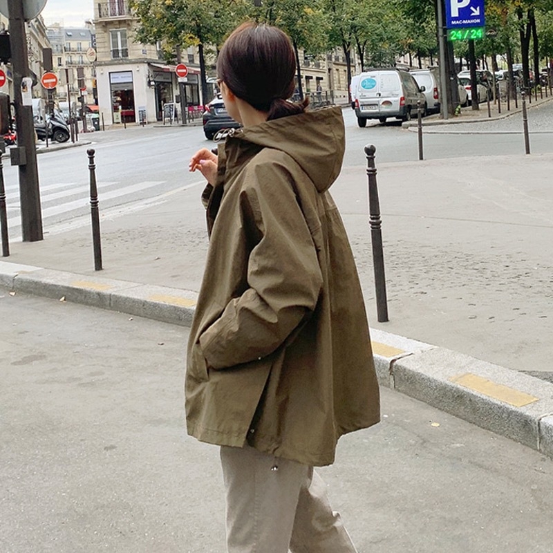 Kabát chenille anyagú spandex-szövettel, POLO gallér, Royal Sister Wind stílus