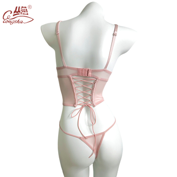 Francuski stil korzeta s kostima ribe, 3/4 košarica, čipka, najlonska podstava, fiksne dvostruke naramenice, stražnje dvostruko zatvaranje