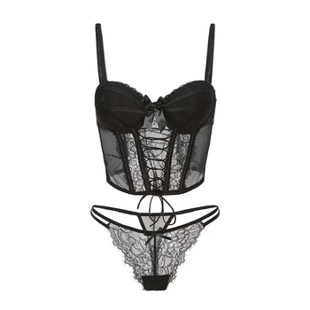 Francuski stil korzeta s kostima ribe, 3/4 košarica, čipka, najlonska podstava, fiksne dvostruke naramenice, stražnje dvostruko zatvaranje