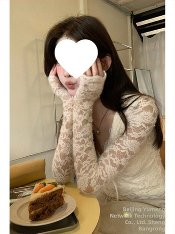 Naiste pitsiline V-kaelusega pikkade varrukatega T-särk tikandiga, viskoosi segu spandexi/nyloni seguga